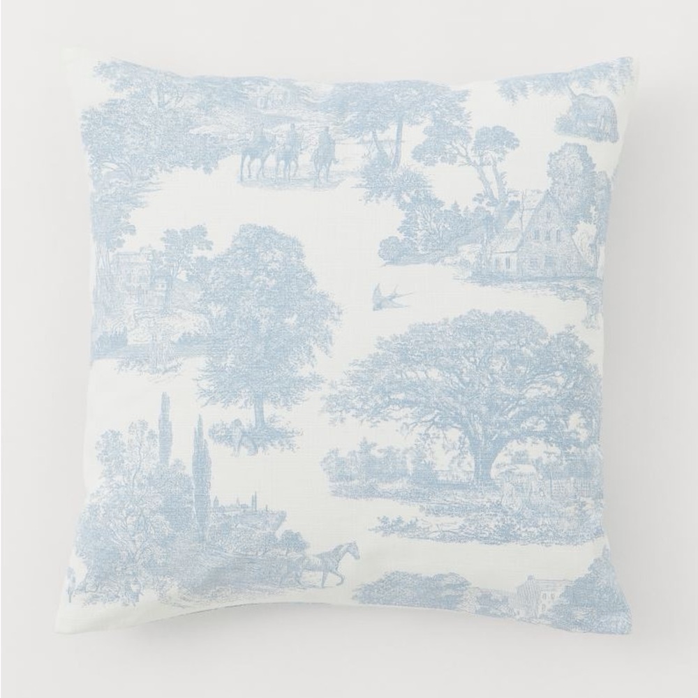 H&M Blue Toile Pillow Cover